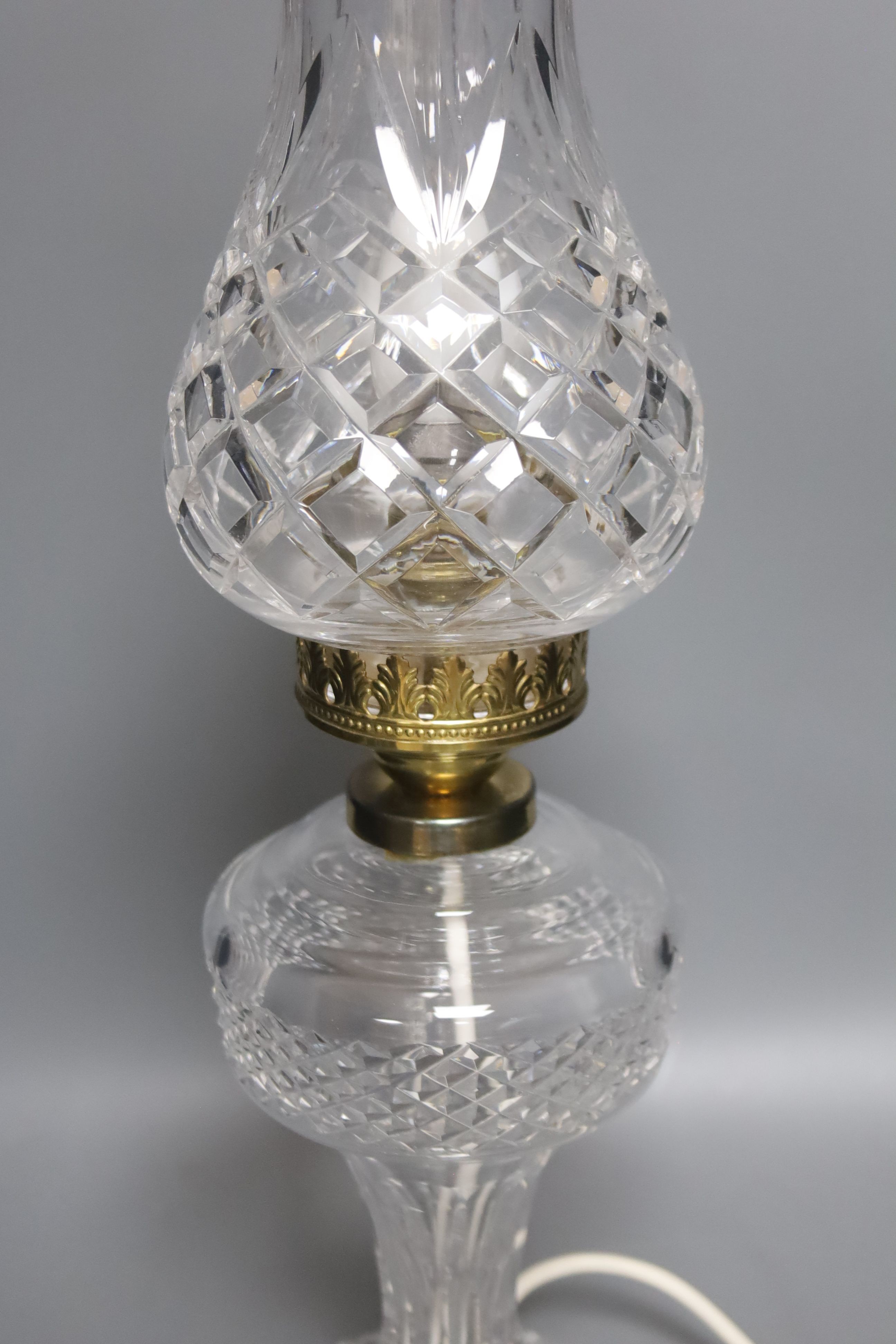 A Waterford cut crystal table lamp, 55.5 cm